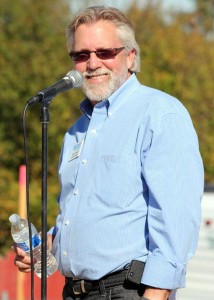 Tyler Turkle, Director for Habitat for Humanity of Sonoma County attendees of Cotati, California 5-home Groundbreaking