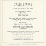 “Tyler Turkle: Plastic Criteria”, USF Contemporary Art, postcard